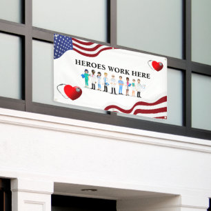 Helden arbeiten hier Icon-Mitarbeiter Banner