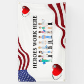 Helden arbeiten hier Icon-Mitarbeiter Banner (Vertikal)