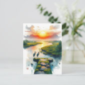 Helden bei Sonnenuntergang Postkarte (Stehend Vorderseite)