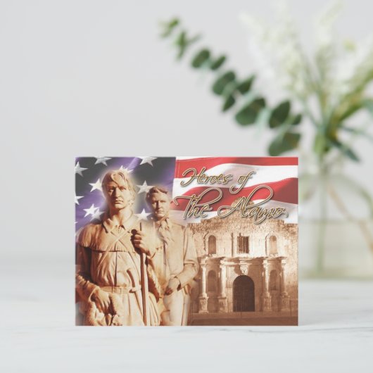Helden der Alamo, San Antonio, Texas Postkarte (Stehend Vorderseite)
