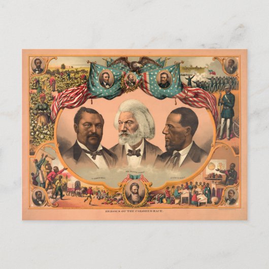 Helden der farbigen Rasse (1881) Postkarte (Vorderseite)