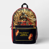 Helden der Stadt Feuerwehrleute Goldene Stunde Bedruckter Rucksack (Vorderseite)