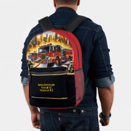 Helden des Alltags Feuerwehrleute in Aktion Bedruckter Rucksack