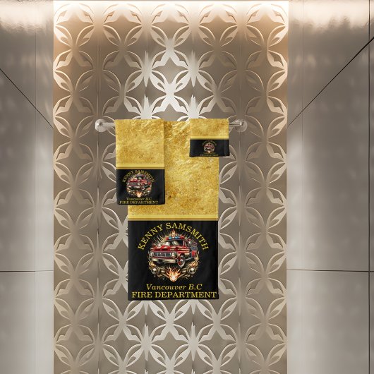 Helden des Alltags Feuerwehrwagenhero Badhandtuch Set