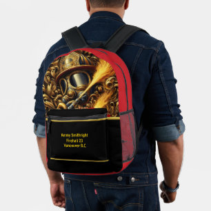 Helden des Alltags Goldene Feuerwehrleute Valorisi Bedruckter Rucksack
