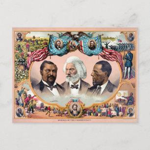 Helden des farbigen Rennens Poster 1881 wiederherg Postkarte