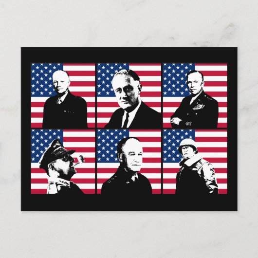 Helden des Zweiten Weltkriegs und die amerikanisch Postkarte (Vorderseite)