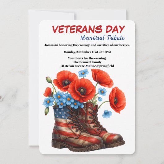 Helden ehren | Veterans Day Tribut Einladung (Vorderseite)