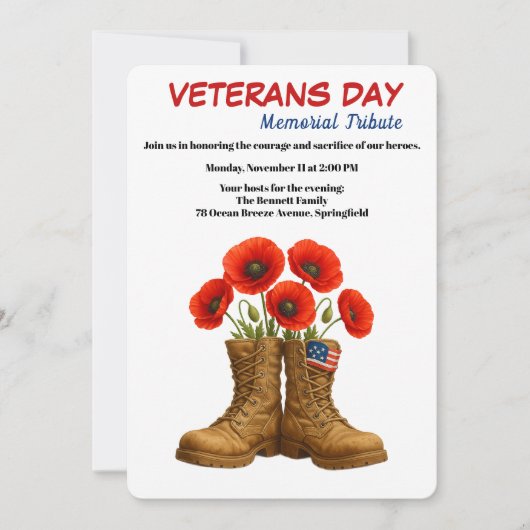 Helden ehren | Veterans Day Tribut Einladung (Vorderseite)