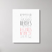 Helden erinnern sich, aber Legenden nie Leinwand D (Vorderseite)