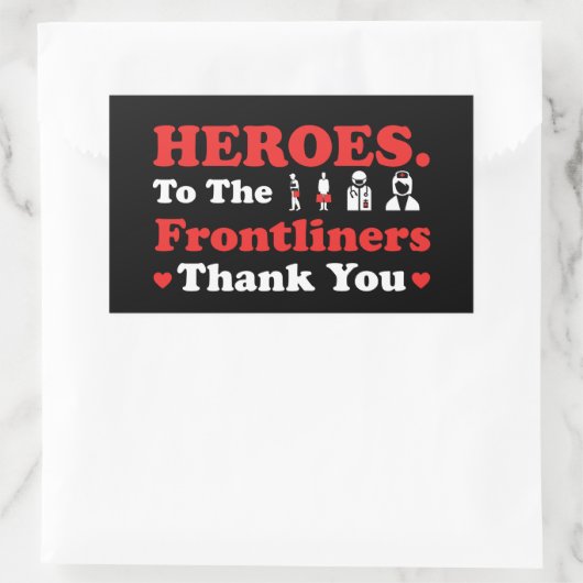 Helden | Frontliner | Vielen Dank Rechteckiger Aufkleber (Tasche)