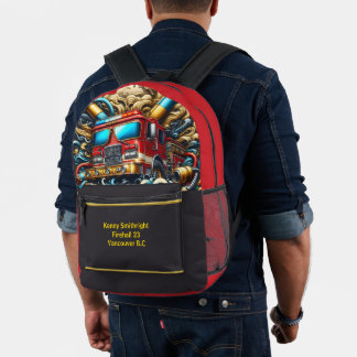 Helden im Alltag Feuerwehrwellen Bedruckter Rucksack