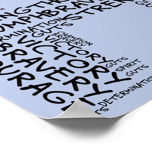 Helden im Kampf gegen den Krebs (Schwarzer Text) Poster (Ecke)