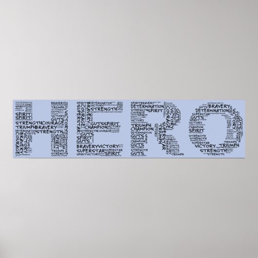 Helden im Kampf gegen den Krebs (Schwarzer Text) Poster (Vorne)