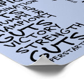 Helden im Kampf gegen den Krebs (Schwarzer Text) Poster (Ecke)