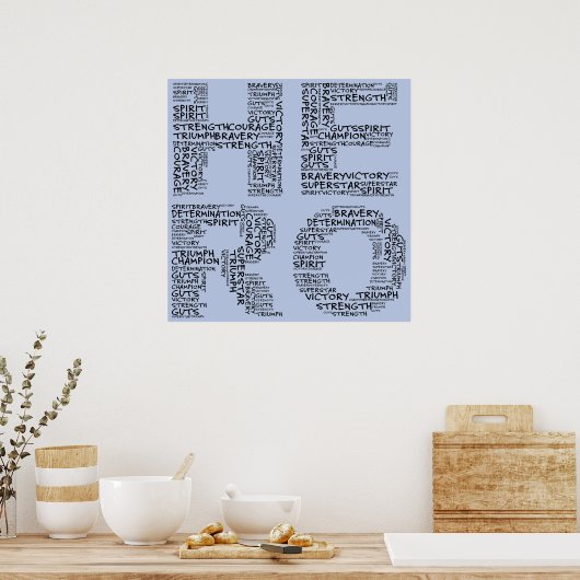 Helden im Kampf gegen den Krebs (Schwarzer Text) Poster (Küche)