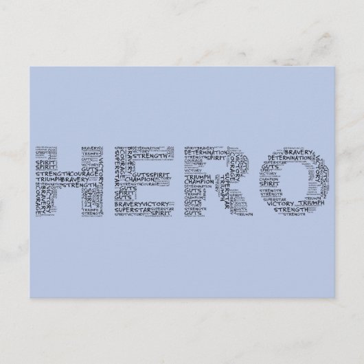 Helden im Kampf gegen den Krebs (Schwarzer Text) Postkarte (Vorderseite)