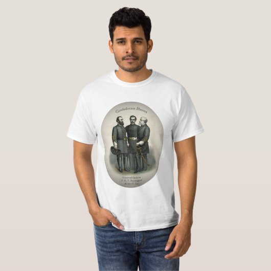 🎖️ Helden Konföderale Generäle ⚔️ zivilen Krieg T-Shirt (Vorne ganz)
