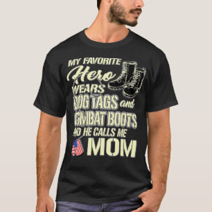 Helden trägt Hundetags Kampfstiefel Mama der Prou T-Shirt