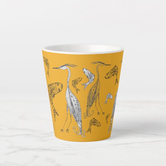 Helden und Fische 12 oz. Mug Milchtasse (Vorderseite)