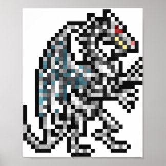 Helden von Might und Magic Dragon Retro Pixel DOS Poster
