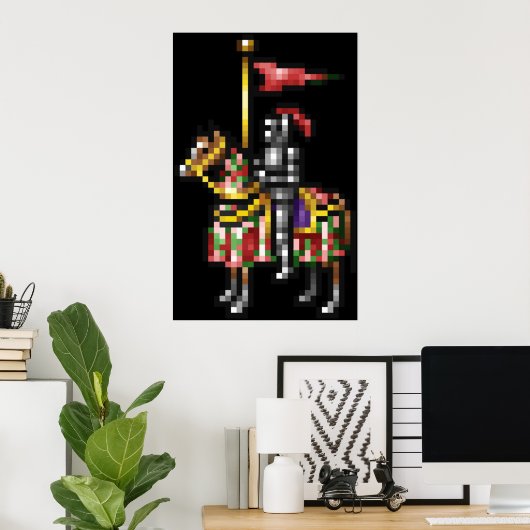 Helden von Might und Magic Knight Retro Pixel DOS Poster (Heimbüro)
