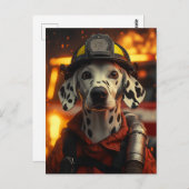 Heldenfeuerwehrer-Dalmatiner Postkarte (Vorne/Hinten)