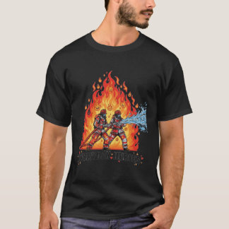 Heldenhafte Feuerwehrleute im Kampf gegen intensiv T-Shirt