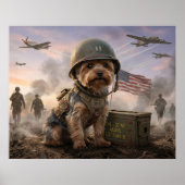 Heldenhafter Yorkie "Corporal Smoky" WWII-Militärk Poster (Vorne)