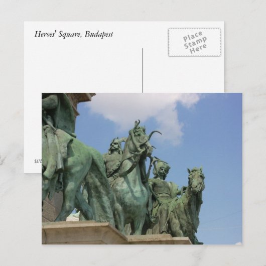Heldenplatz, Budapest Postkarte (Vorne/Hinten)