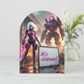 Heldenroboter Einladung (Stehend Vorderseite)