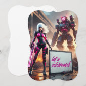 Heldenroboter Einladung (Vorne/Hinten)