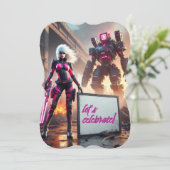 Heldenroboter Einladung (Stehend Vorderseite)