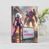 Heldenroboter Einladung (Stehend Vorderseite)