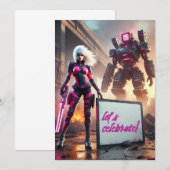 Heldenroboter Einladung (Vorne/Hinten)