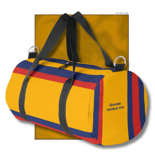 Heldenstreifen Horizontale Linien Gelb Blau Rot Duffle Bag