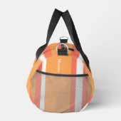 Heldenstreifen horizontale Linien Rot Orange Weiß Duffle Bag (Rechts)