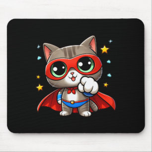 Heldensuperkatze mit Kapuzen-Geschenk Männer Kinde Mousepad