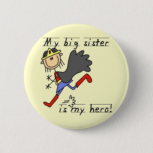 Heldentolle große Schwester T-Shirts und Geschenke Button (Vorderseite)