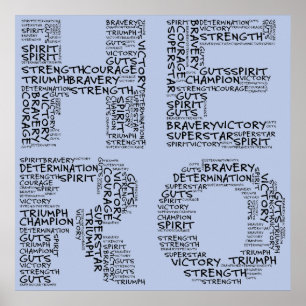 Helder im Kampf gegen Krebs (schwarzer Text) Poster