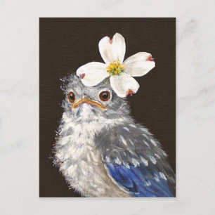 Helen baby bluebird mit Dogwood-Postkarte Postkarte