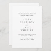 Helen Classic Elegant Wedding Save The Date (Vorne/Hinten)