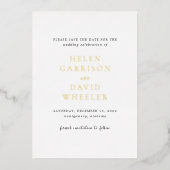 Helen Classic Elegant Wedding Save the Date Folieneinladung (Vorderseite)