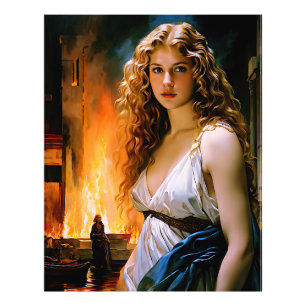 "Helen, ein Spartaner Schönheit, Troy's Fire" Fotodruck
