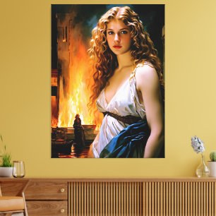 "Helen, ein Spartaner Schönheit, Troy's Fire" Leinwanddruck