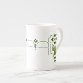 Helen Foster "Prairie Frieze" Stencil Pattern Porzellantasse (Vorderseite Rechts)