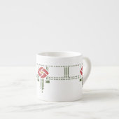 Helen Foster "Rose Frieze" Stencil Pattern Espressotasse (Vorderseite Rechts)