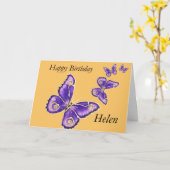 Helen Happy Birthday Butterfly Card Karte (Gelbe Blume)