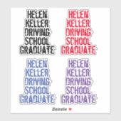 Helen Keller Driving School for the Blind Fun Aufkleber (Blatt)