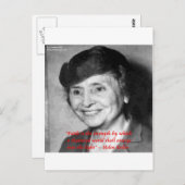 Helen Keller "Faith/Stength" - Zitat zur Weisheit Postkarte (Vorne/Hinten)